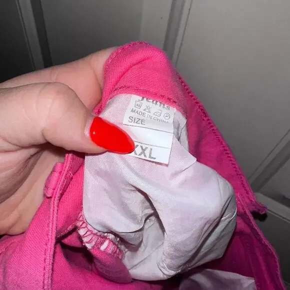 Hot pink bell bottom jeans size xxl - Picture 5 of 6